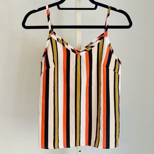 Multicolored Striped V-neck Camisole, Small